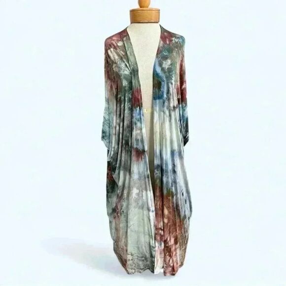 Ethos beautiful tie-dyed full length Kimono wrap. OS - Picture 2 of 7